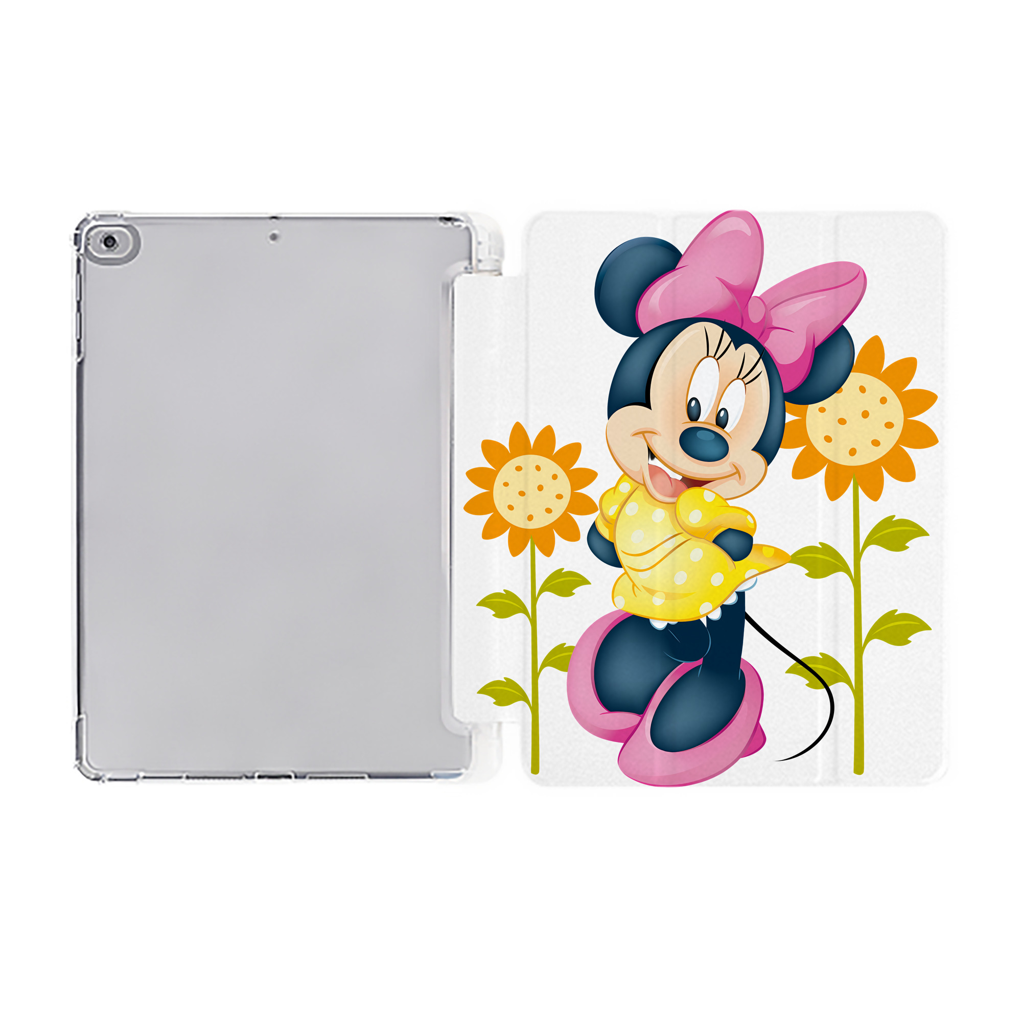 （画像用） ミッキーマウス Mickey Mouse IPad ケース ペン収納付き 三つ折りスタンド PUレザー×シリコン 対応機種9.5/10.5/10.9インチ